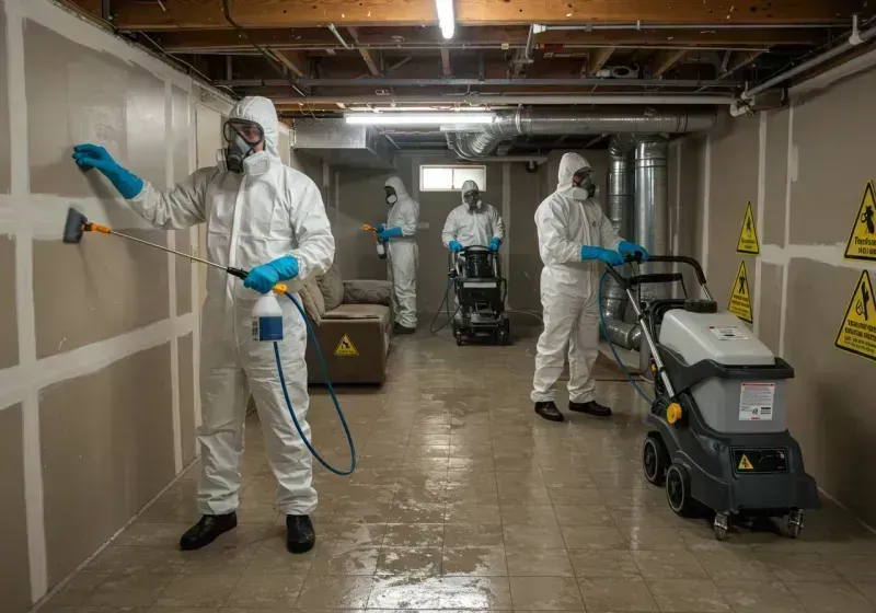 Basement Moisture Removal and Structural Drying process in Folly Beach, SC